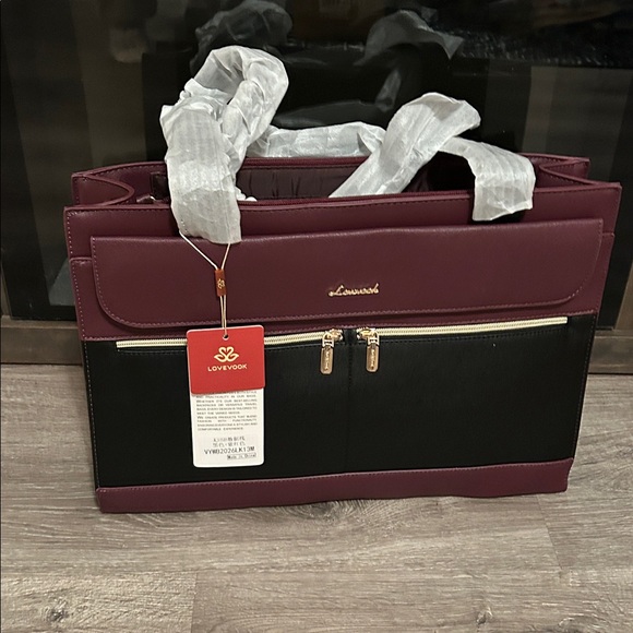 LOVEVOOK Black and Purple Laptop Bag - Picture 4 of 4